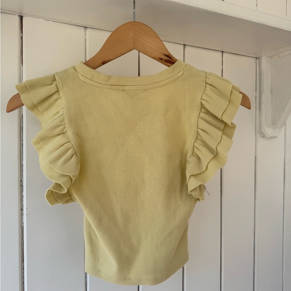 Yellow Ruffle Sleeve Top - Picture 3 of 3